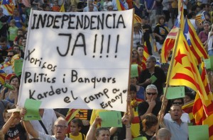 Demonstrating for Catalan independence